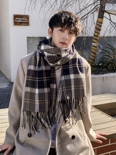 男友礼物格纹多用途情侣男士 围巾男士 男生新款 韩式 围巾女生 冬季