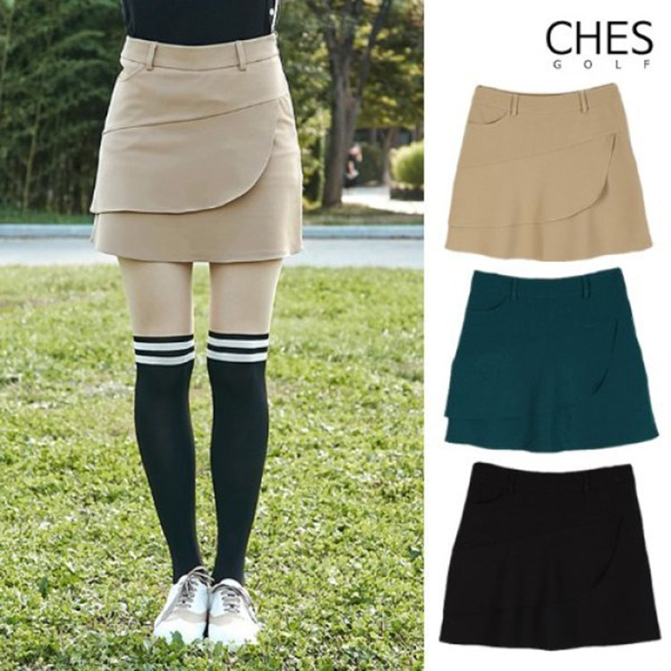 韩国直发CHES淑女高尔夫荷叶边裙 时尚GOLF休闲运动短裙春秋DX994