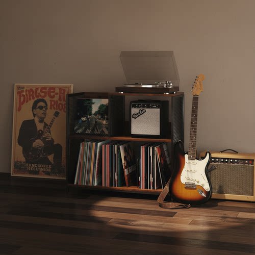 书柜黑胶唱片柜唱机机柜CD架杂志展示架落地唱片机柜分格分区柜子