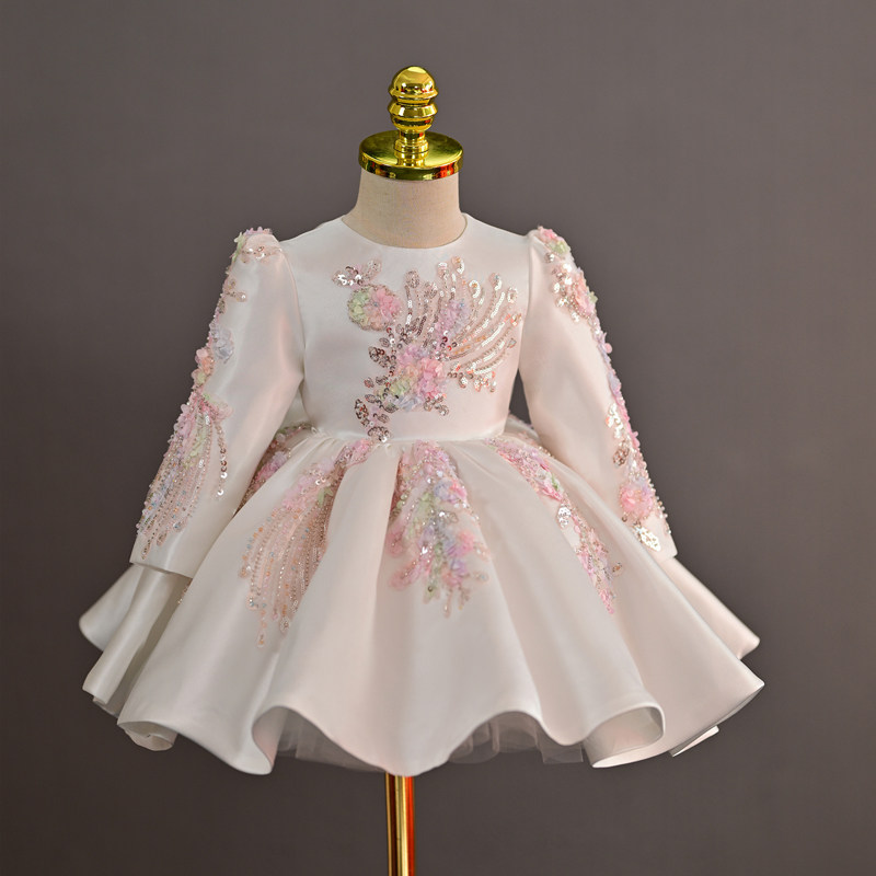 女童缎面礼服儿童轻奢公主裙蓬蓬裙小花童婚纱生日主持走秀演出服,童装/婴儿装/亲子装,儿童礼服,淘宝优惠券,粉丝福利购,淘宝优惠卷