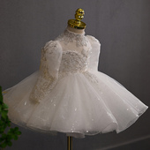 春夏花童礼服儿童公主裙女童蓬蓬纱婚纱宝宝生日周岁晚礼服演出服