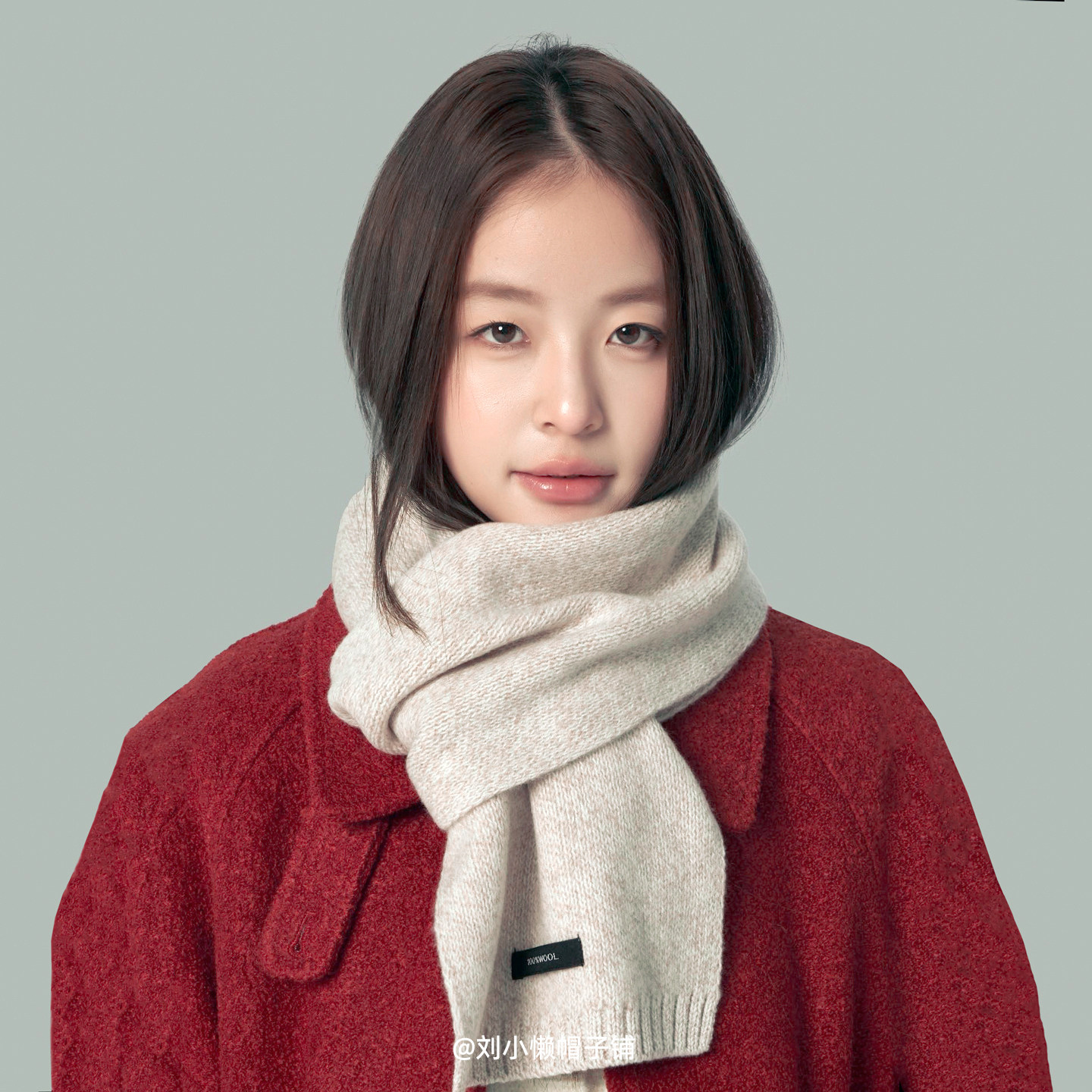高级感100%纯羊毛针织围巾女2025秋冬加厚保暖百搭米色羊绒围脖潮