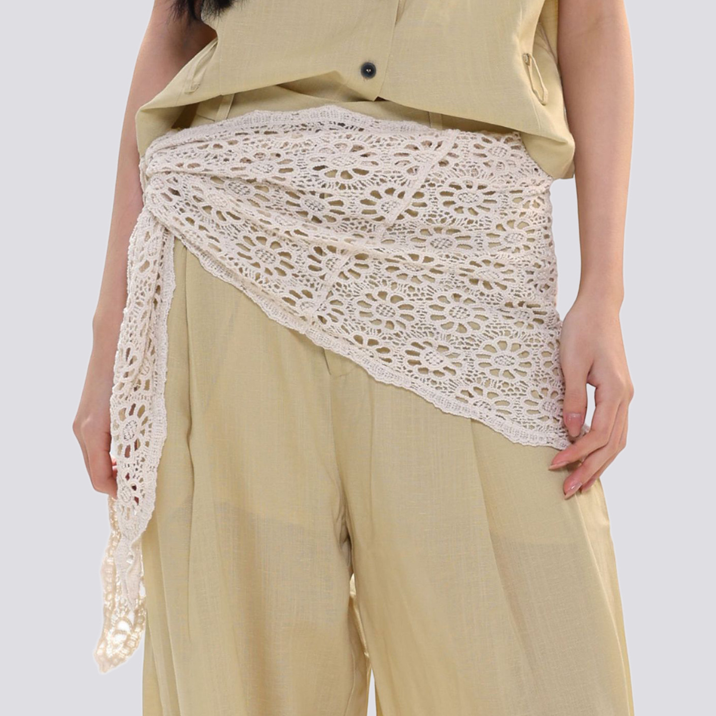 法式镂空叠穿屁帘三角巾披肩头巾