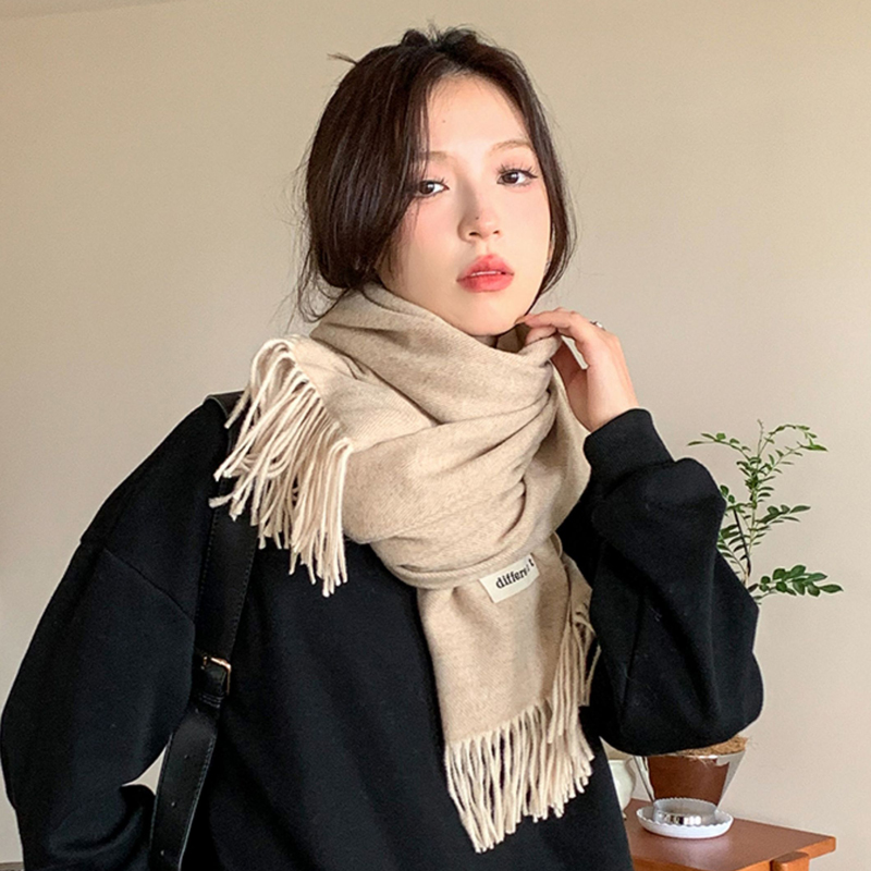 秋冬新款韩版百搭高级感羊绒围巾