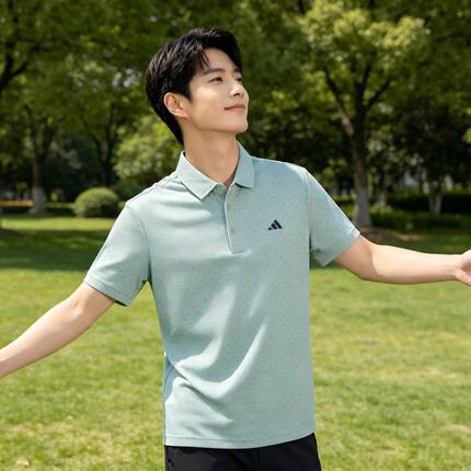Adidas/阿迪达斯正品男子舒适高尔夫运动休闲翻领短袖T恤 JY5464