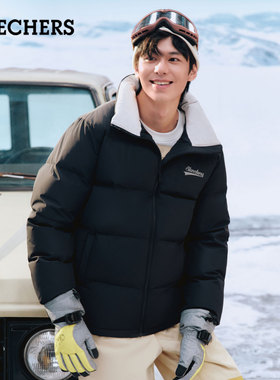 Skechers斯凯奇羽绒服短款秋冬男女防寒保暖鸭绒休闲外套L423U080