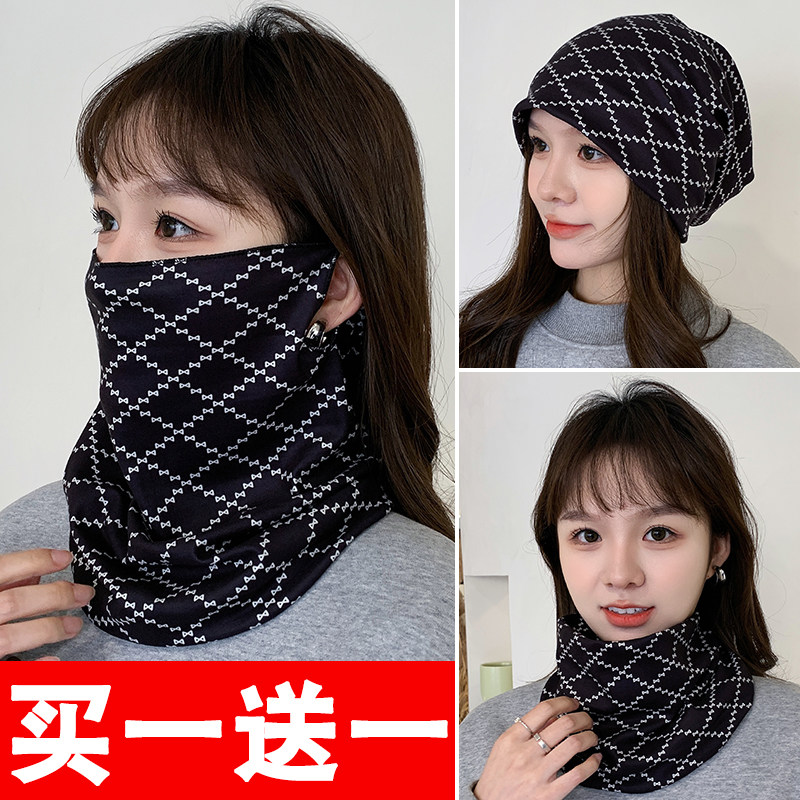 2026新款挂耳围脖女款冬季加厚保暖护颈椎围巾骑行防寒风脖套面罩 - 实物图