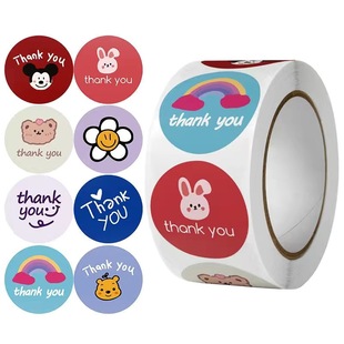 500贴儿童卡通萌趣贴纸ins风格 饰封口贴感谢谢 贴节日手工diy装