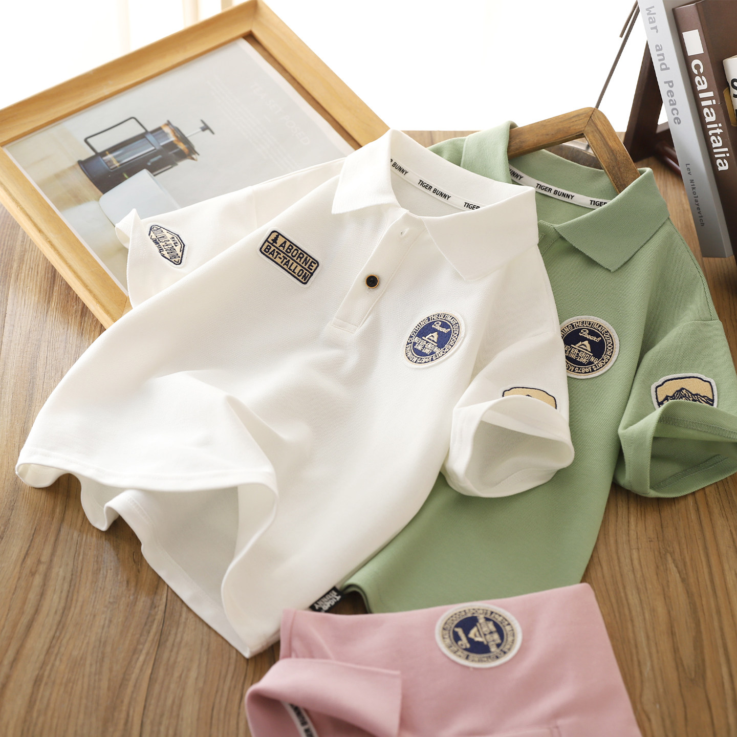 男童t恤夏款儿童薄款韩版休闲时尚男大童短袖Polo衫纯色百搭运动