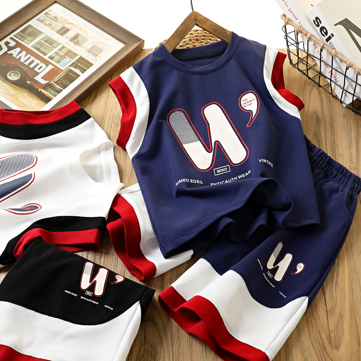 男童背心套装夏款韩版儿童休闲百搭时尚户外薄款透气男孩运动服