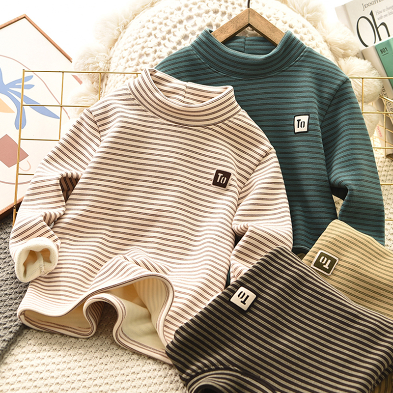 半高领打底衫秋冬季男童休闲加绒