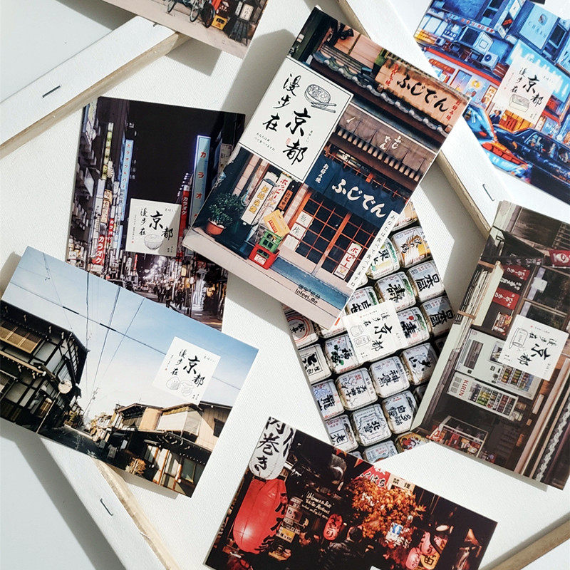 樱花北海道京都东京日本风景ins风日式卡片浮世绘日系插画明信片