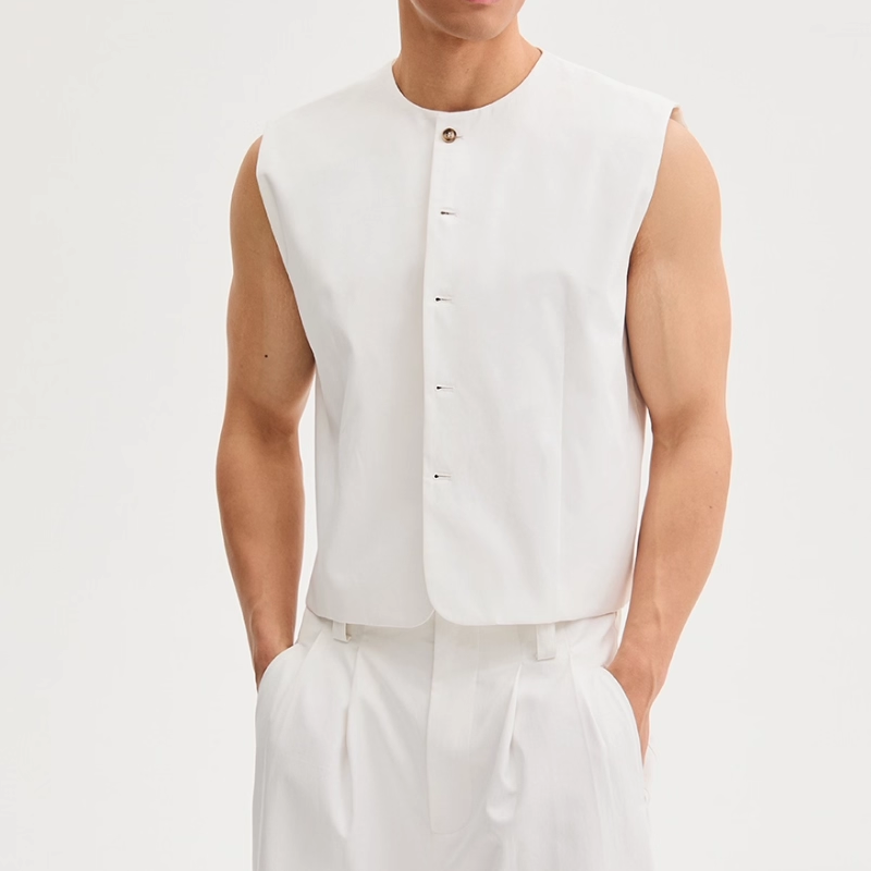 日韩圆领宽松型春夏秋款马甲