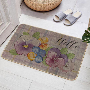 满就减亚麻地垫特价客厅脚垫耐脏防滑复古花卉吸水2025防滑地垫