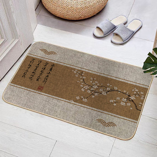 2026入户门亚麻橡胶防滑地垫吸水垫家用脚垫厨房卫浴进门可裁剪