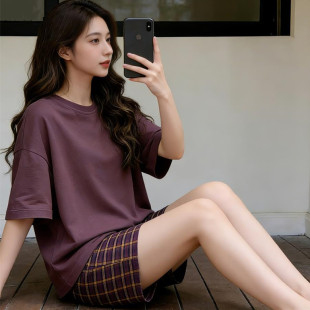 2026新款韩系睡衣女夏短袖短裤学生简约网红家居服可外穿套装夏天