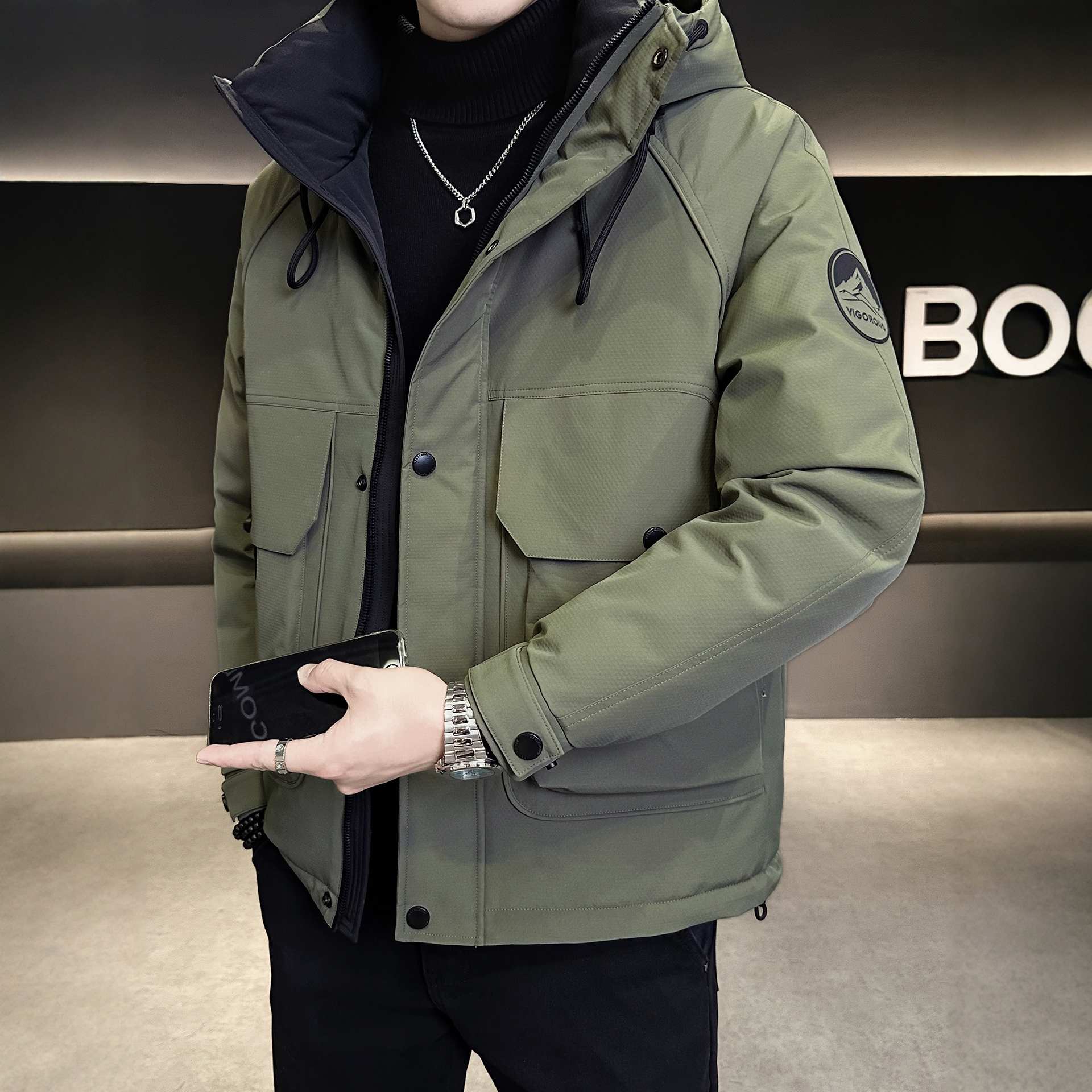 高端短款羽绒服男秋冬季2025新款