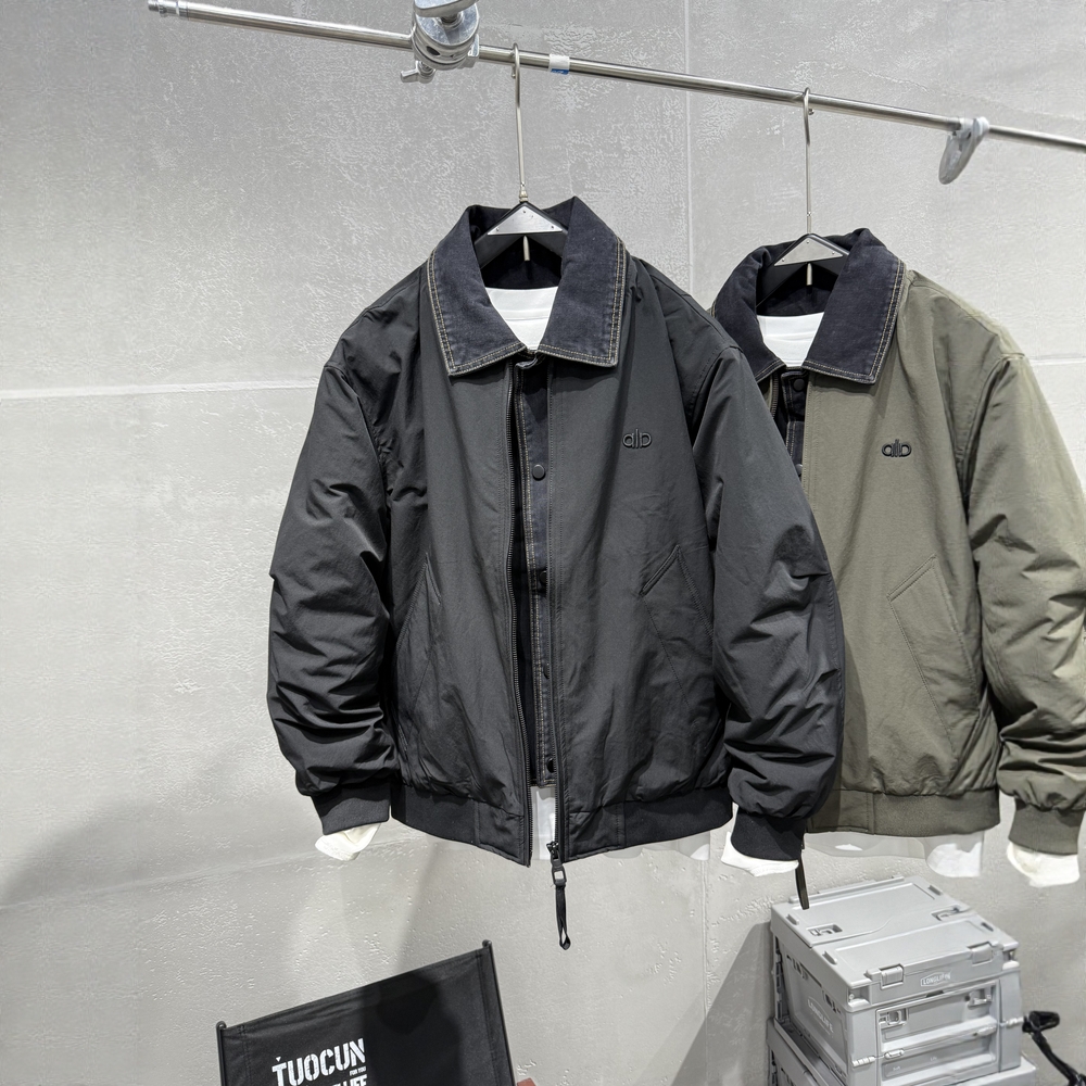 高端翻领假两件羽绒服男士秋冬