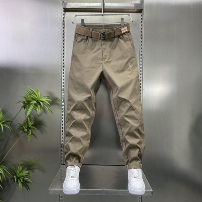 高端卡其色直筒工装裤男款春秋