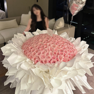 壳超大号插199朵DIY手工情人节送女友生日礼物花壳 半成品花束包装