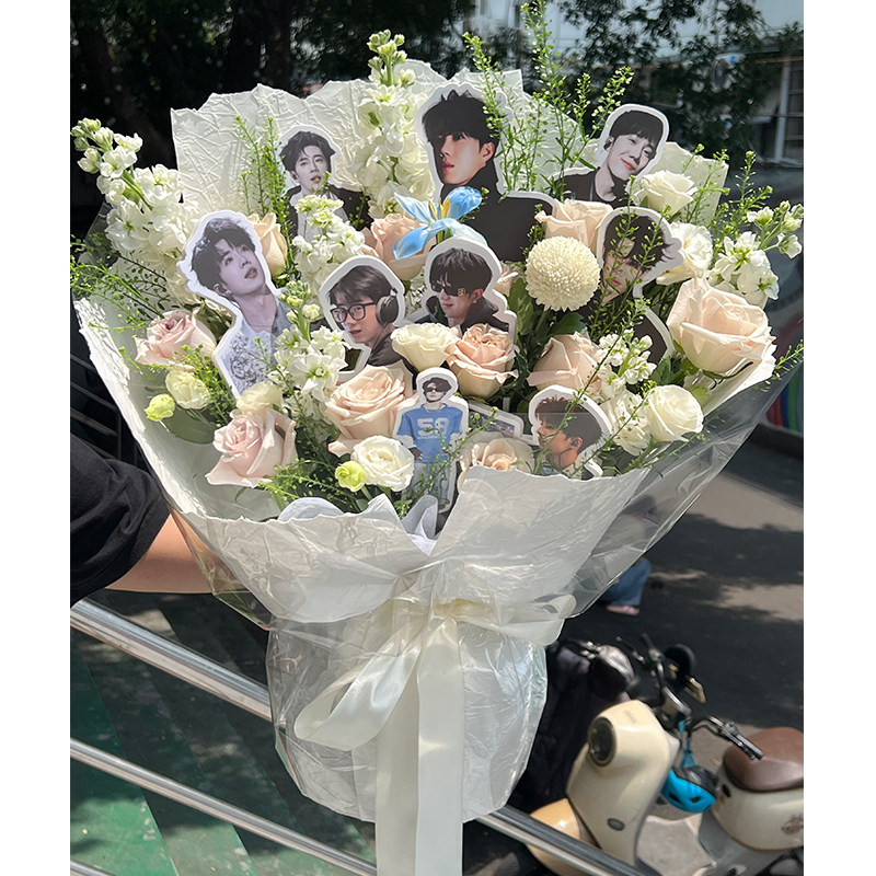 免包半成品花束包装壳空壳鲜花照片相片diy手工材料创意生日礼物