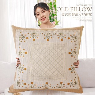轻奢美式 抱枕沙发床头靠垫套腰枕抱枕套60x60大枕头超大尺寸靠枕