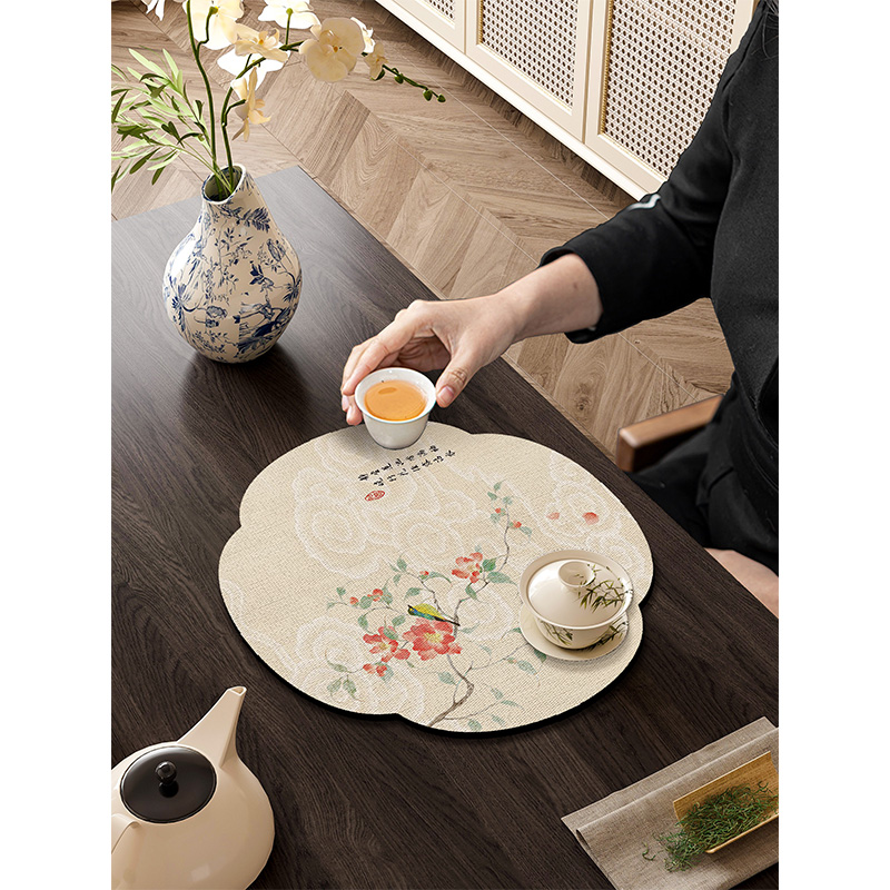 新中式禅意桌旗茶席茶道茶旗专用茶桌吸水垫布轻奢高端茶台茶杯垫