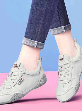 真皮小白鞋女新款百搭软底旅游鞋轻便防滑耐磨休闲鞋运动鞋女鞋子
