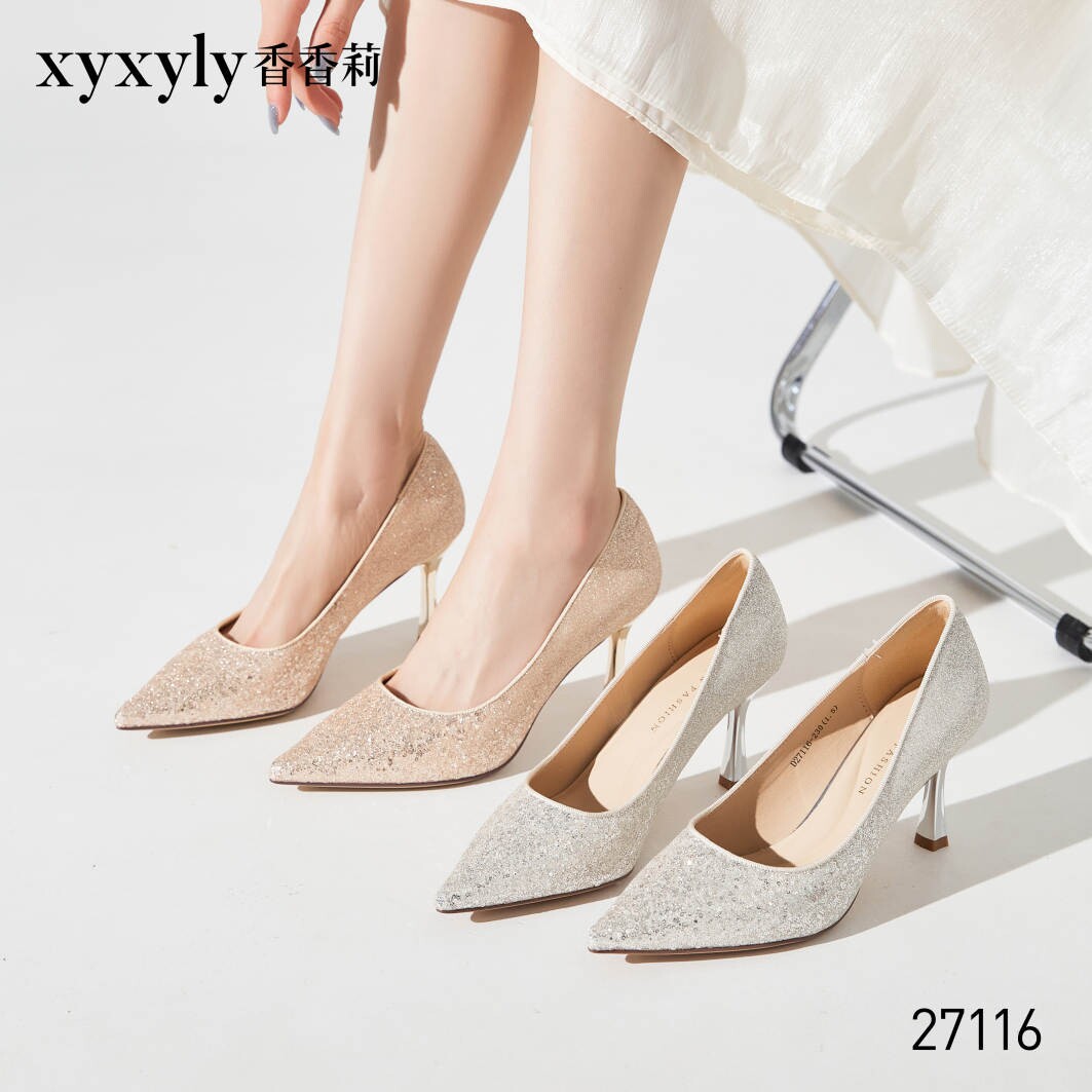 香香莉女鞋2024秋季新款浅口细跟高跟模特舞台性感女单鞋d27116