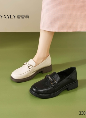 香香莉女鞋2026春季新款33000深口圆头低跟乐福鞋百搭舒适工作鞋