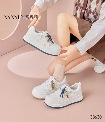 香香莉女鞋2026春季新款33630厚底小白鞋女百搭透气休闲运动板鞋