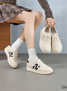 香香莉33695软底小白鞋子女2026春季新款韩版舒适休闲德训跑步鞋