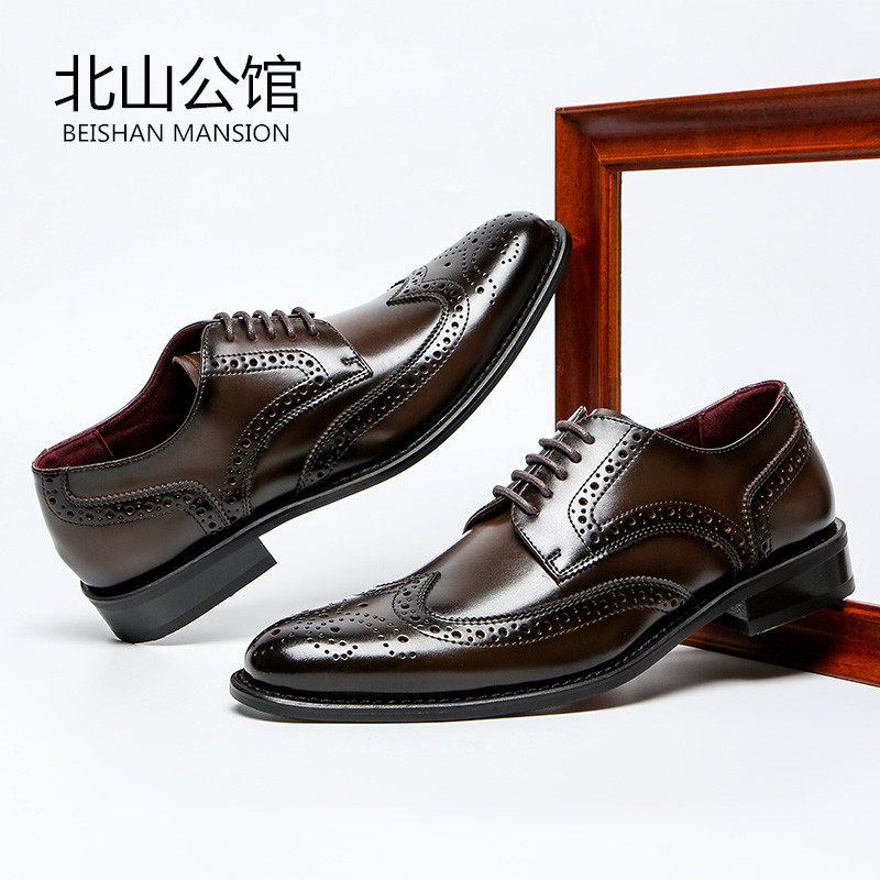 BEAUTIFUL STYLE BUSINESS GOODYEAR CARVED MENS SHOES MENS LEATHER SHOES FORMAL WEAR BROGUE WEDDING SHOES NEW THREE JOINTS