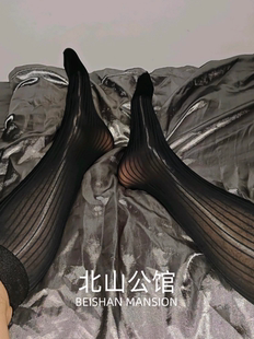 北山正装性感男士丝袜镜面条纹夏季薄款日系西装袜子男透气绅士