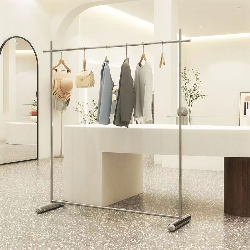 服装店不锈钢展示货架家用挂衣杆