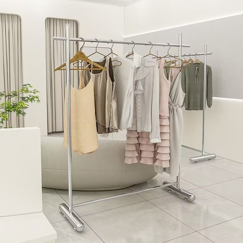 不锈钢特粗单杠置地晾晒置物单杠