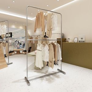 服装店展示架不锈钢双层货架