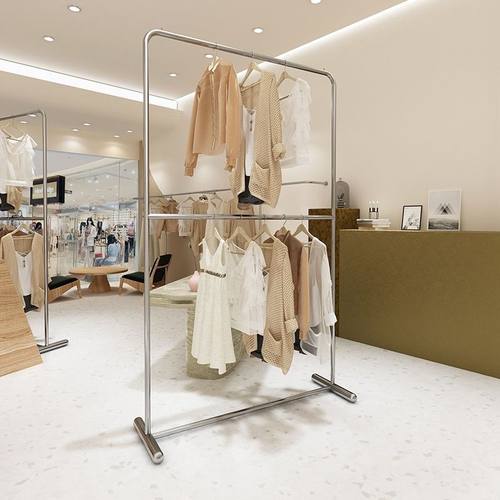 服装店展示架不锈钢双层货架