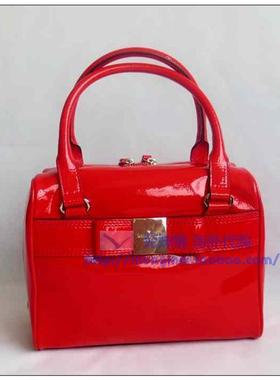 美国代购Kate Spade 凯特丝蓓红色真皮拉链波士顿包手提女包