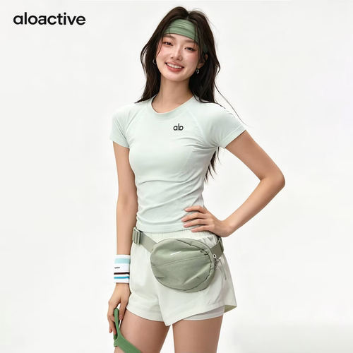 aloactive瑜伽T恤女速干透气短袖