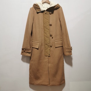 鸟系列去标秋冬含毛大衣女装毛呢中长款女士外套呢子大衣021A瑕疵