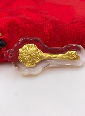 财富金钥匙 金水晶真金四叶草五福临门金钥匙金条 人寿保险礼品