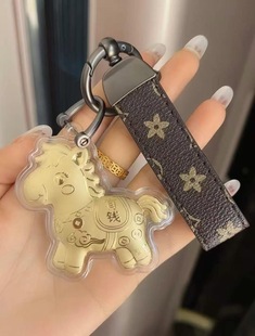 新品推荐水贝黄金马上有钱钥匙扣包包挂件手机挂绳卡通礼物送女友