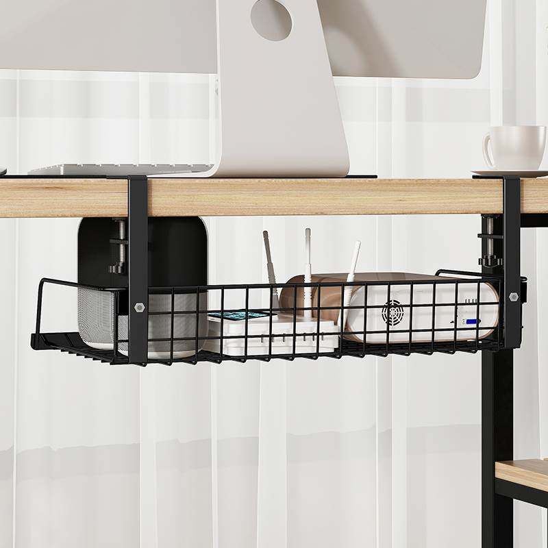 桌下理线架理线器槽数据线收纳盒电线插座路由器放置无线wifi桌底