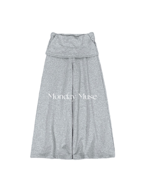 自有工厂/可比对/“袋鼠”卫裤 可束脚阔腿裙裤 黑色/花灰/浅粉