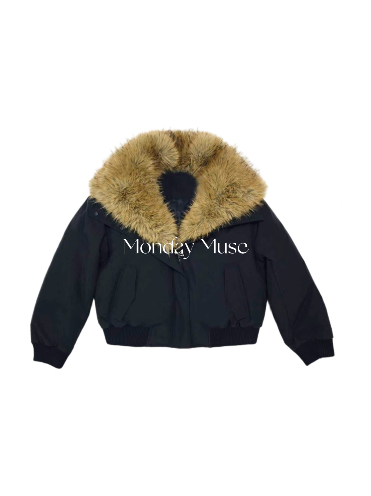 自有工厂/支持比对/詹詹同款三防可拆卸环保大毛领皮草羽绒外套女