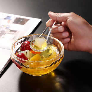 家用耐热水晶玻璃调羹银耳汤燕窝碗甜品冰粉奶昔专用碗带勺子筷子