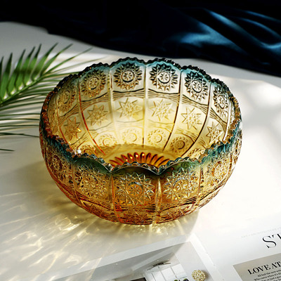 刻花工艺是果盘玻璃田园