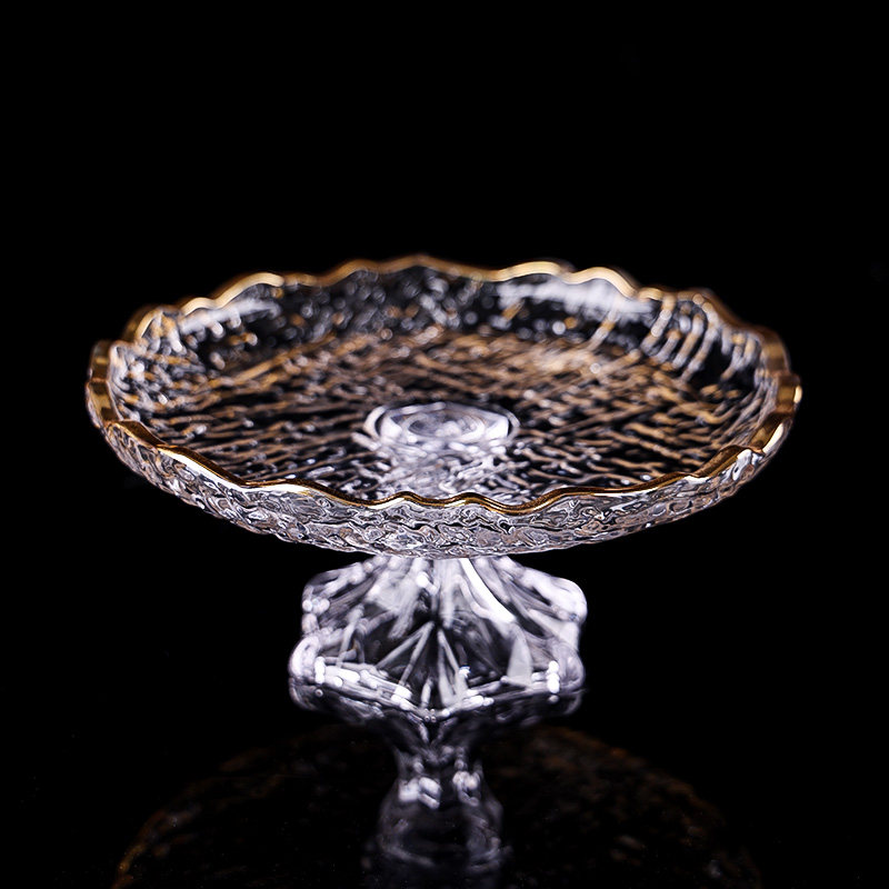 轻奢水晶玻璃果盘轻奢美容院酒店前台水果盘ktv专用点心盘