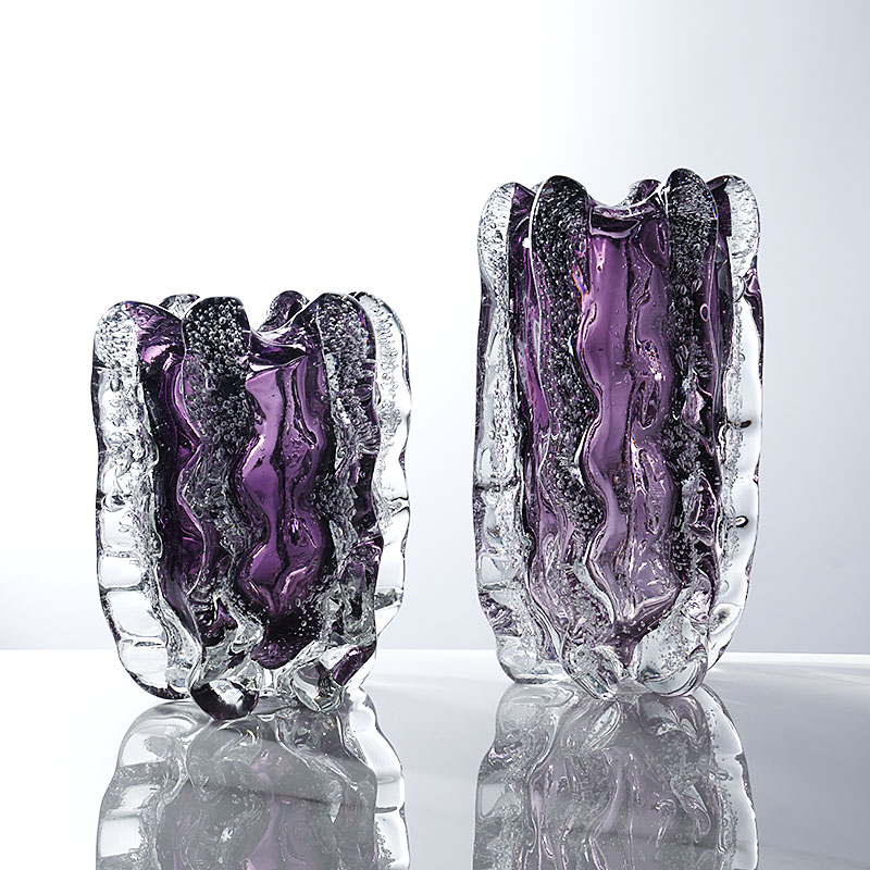 轻奢创意花边气泡琉璃花瓶艺术摆件客厅玄关水养插花瓶家居软装饰